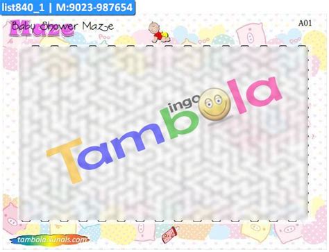 Baby Shower Maze Paper Games in Baby Shower theme