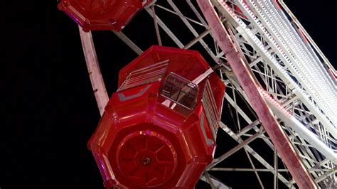 Download wallpaper 2048x1152 cabins, ferris wheel, attraction, night ...