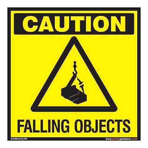 buysafetyposters.com - Falling Objects Sign in English - Vinyl Sun ...