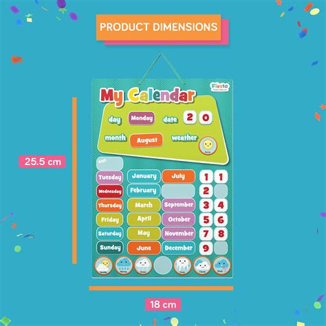 Buy Fiesta Crafts Magnetic Calendar for Kids - Colourful, Engaging ...