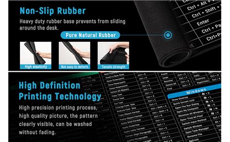 BEMINH Mouse Pad with Excel Formula Mouse Pad with Keyboard Shortcuts ...