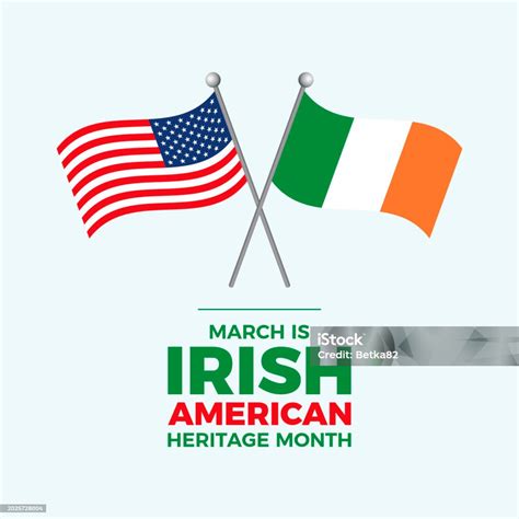 March Is Irish American Heritage Month Poster Vector Illustration Stock ...