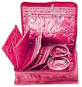 atorakushon® Satin Pink Multipurpose Make Up Pouch Jewellery Cosmetic ...