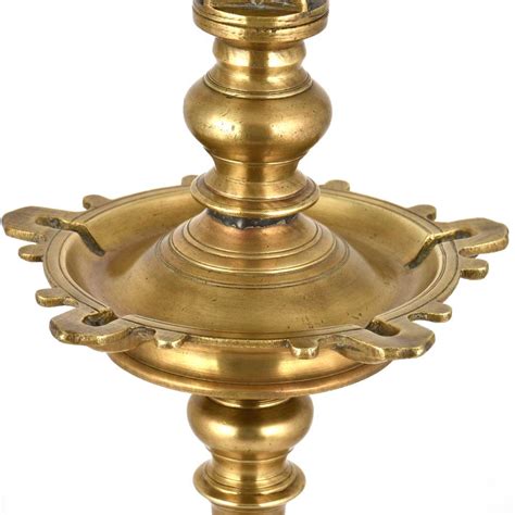 Fancy Tall Peacock 5 Wick Diya Oil Lamp