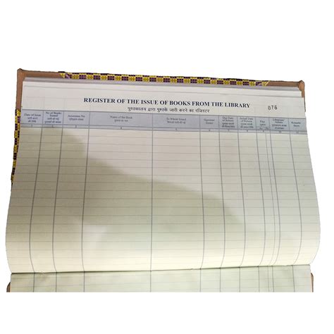 LRS Library Book Issue Register - 70 GSM Ledger Paper - Heavy Hard ...