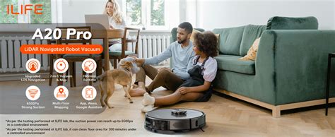 ILIFE A20 Pro Robot Vacuum Cleaner & Mopping,6500Pa Strong Suction ...