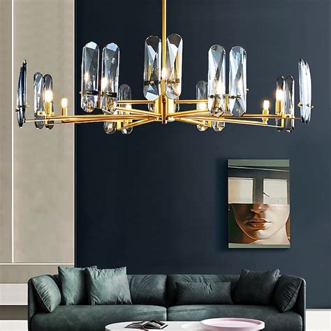 LED Pendant Light Crystal Chandelier Unique Design Copper Nordic Style ...