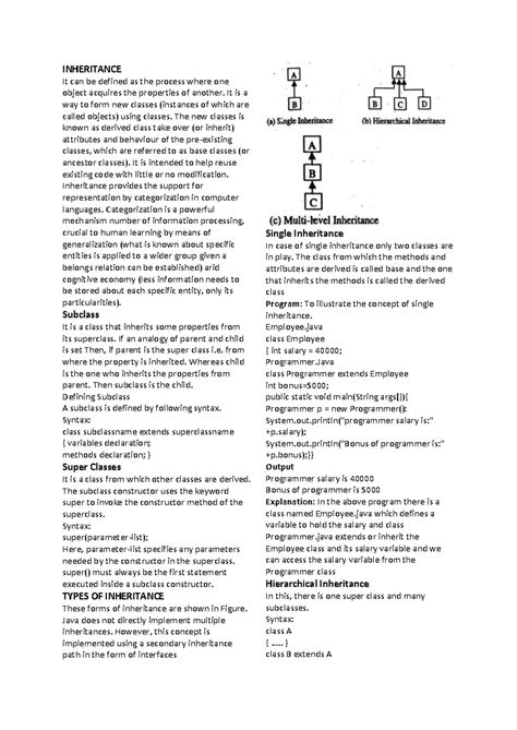 CS206 MOD 1 KTU - Inheritance basics, method overriding, abstract ...