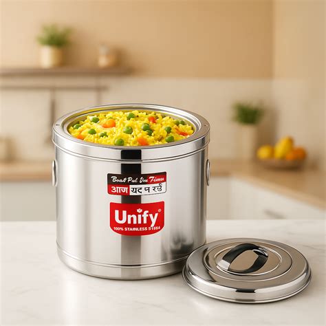 Stainless Steel Sambar Pot 15 Liters with Lid | Hot & Cold Casserole f ...