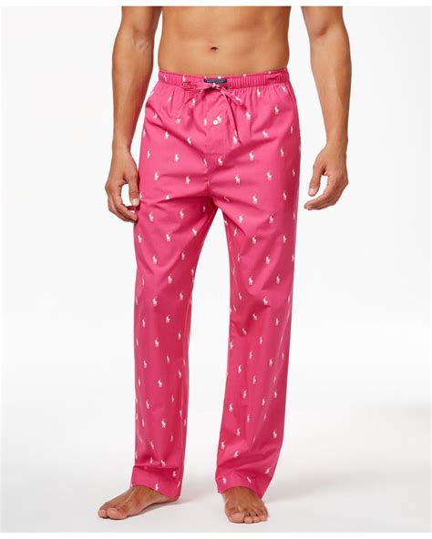 Polo Ralph Lauren Men's Woven Polo Player Pajama Pants in Pink for Men ...