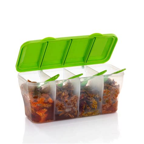 ACME INNOVATIVE 4 section conainer for vegetables,dryfruits,spices ...