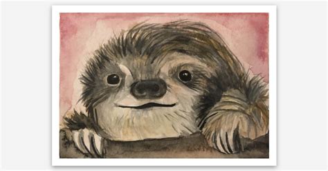 Curious Sloth Stickers by Elysia Libbrecht | Die cut stickers | Sticker ...