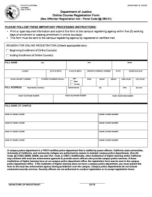 Fillable Online meganslaw ca Department of Justice Online Course ...