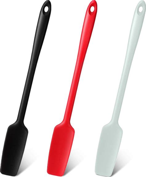 Amazon.com: Patelai 3 Pieces Silicone Jar Spatula Long Handle Rubber ...
