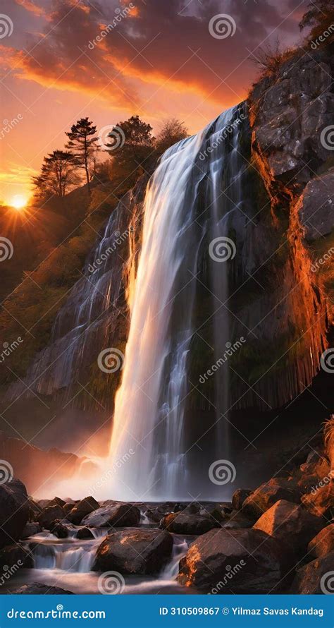 Waterfall Sunset 的图像结果