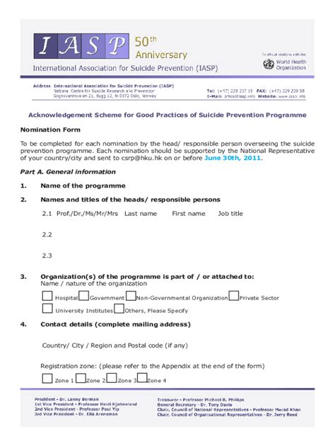Fillable Online Acknowledgement Scheme for Good Practices of Suicide ...