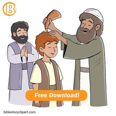The Anointing of David | Bible clipart, David bible, Bible stories
