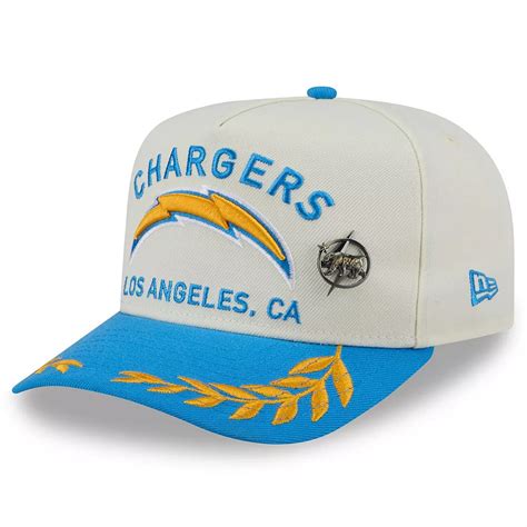 Men's New Era Cream/Powder Blue Los Angeles Chargers 2025 NFL Draft A ...