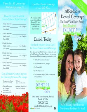Fillable Online Affordable Dental Coverage Enrollment Fax Email Print ...