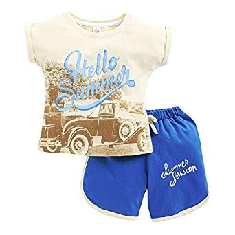 Hopscotch OJO's Girls' Cotton Text Print Short Set in Blue Colour for ...