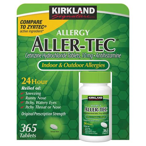 Kirkland Signature Kirkland Aller-Tec Antihistamine, 365 Tablets India ...