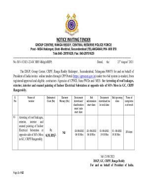 Fillable Online crpf gov tender form for arresting roof lekage ...