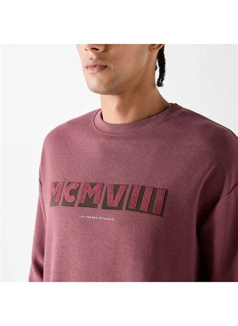 Lee Cooper Lee Cooper Typographic Detail Sweatshirt with Long Sleeves ...