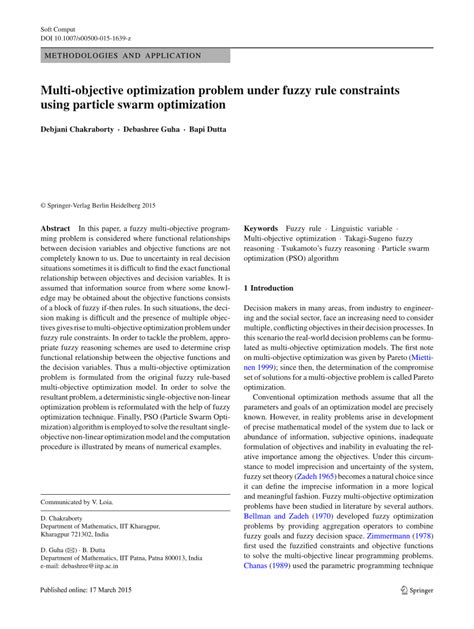 Image result for Multi-Objective Optimization Using Fuzzy Programming