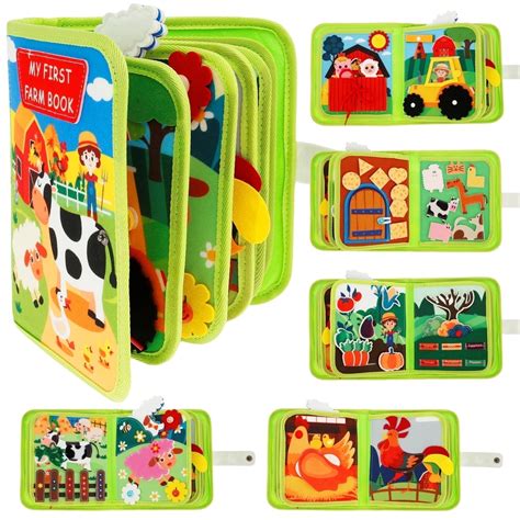 Wekvgz Soft Baby Felt Books Educational Sensory Toy Animals Sensory ...