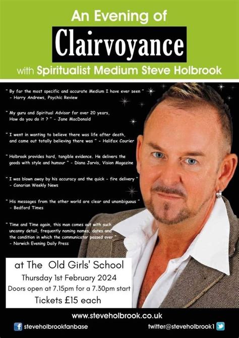 Spiritualist Steve Holbrook, Old Girls' School Community Centre ...