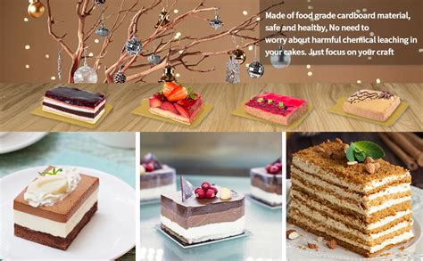 Buy Glamifirsto- Mini Cake Boards, Golden Paper Mousse Cake Boards Mini ...
