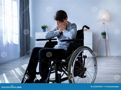Teen Depression and Disability. Unhappy Handicapped Teenager in ...