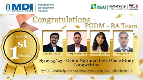 Thrilling Victory For Our PGDM-BA Team At Synergy'23 | Orion National ...