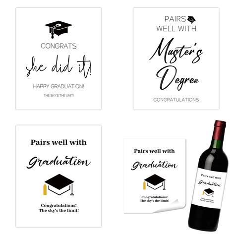 4 folhas/pacote Etiquetas Adesivas para Garrafas de Vinho Presentes de ...