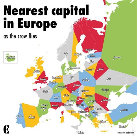 Nearest Capital City In Europe - Brilliant Maps