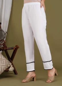 ALI AMAN Regular Fit Women White Trousers - Buy ALI AMAN Regular Fit ...