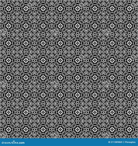 Black and White Seamless Ethnic Pattern 12a Stock Illustration ...