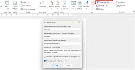 Creating a Signature in Word 的图像结果