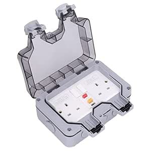Weatherproof Wall Socket Box, Outdoor Waterproof Socket IP66 Waterproof ...