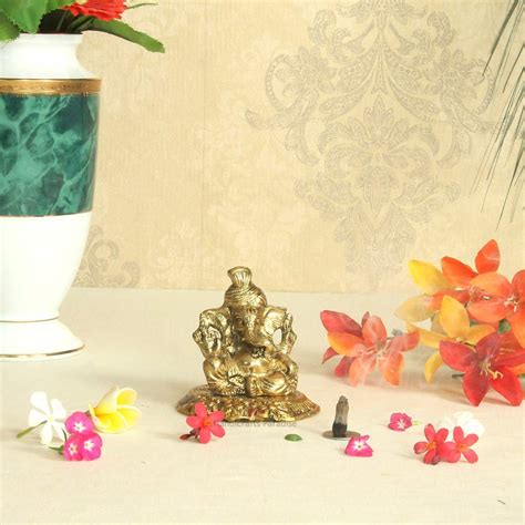 Handicrafts Paradise Metal Ganesha Truban Design in Metal Antique Gold ...