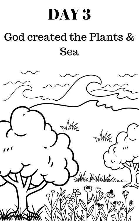 Creation Day Coloring Pages 5th Printable Color Kids Sketch Coloring Page