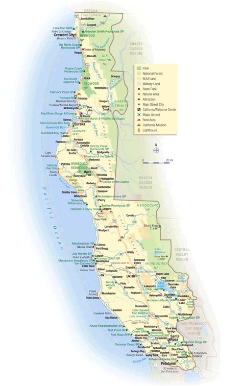 North Coast Of California Map
