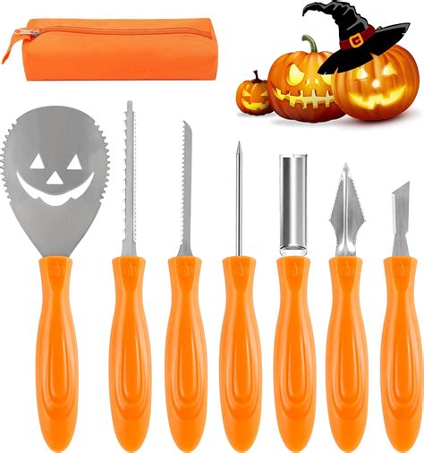 Buy Halloween Pumpkin Carving Kit, 7 PCS Stainless Steel Professional ...
