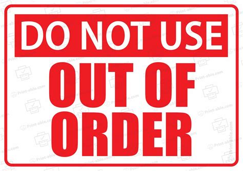 11 Free Out Of Order Sign Printable | PRINT-ABLE