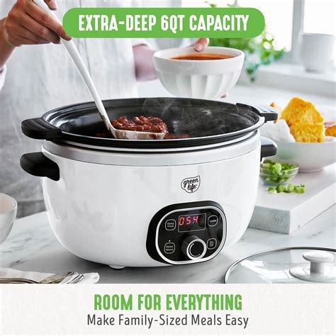 GreenLife Slow Cooker, White