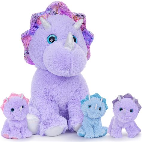 Amazon.com: MaoGoLan 4 Pcs Dinosaur Stuffed Animals for Girls,Purple ...