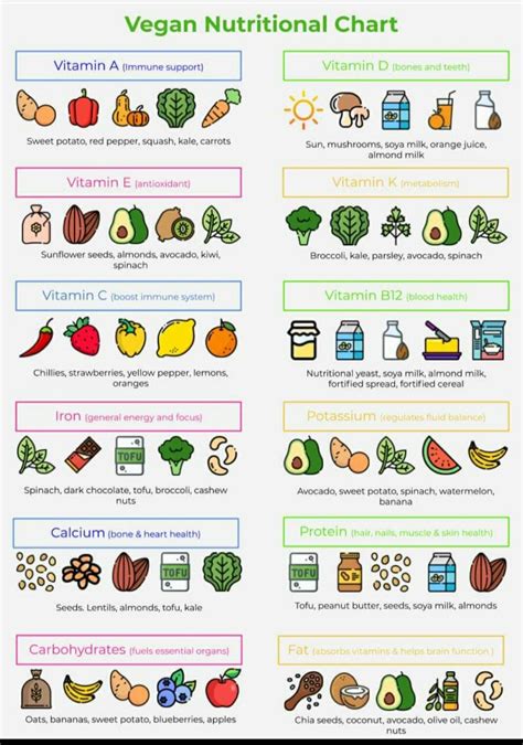 Pin by Rachael Armstrong on nutrition | Nutrition chart, Healthy food chart, Vegan nutrition