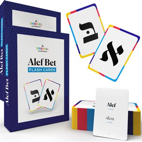 Buy Alef Bet Flash Cards Aleph Beis Jewish Alphabet Flashcards (10-Pack ...