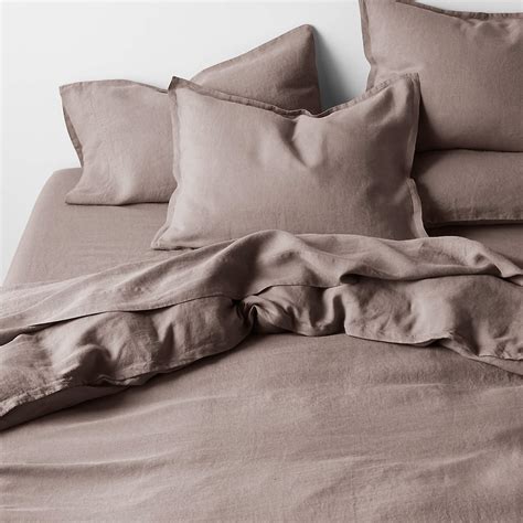 New Natural European Flax Certified Linen Moody Mauve Duvet Covers ...