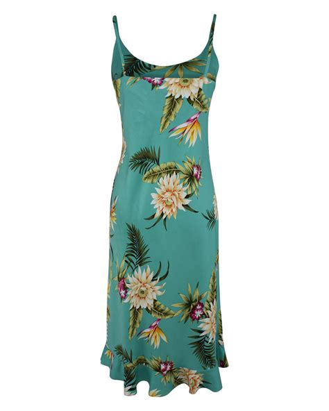 Hawaiian Spaghetti Strap Sundress - Ceres Green